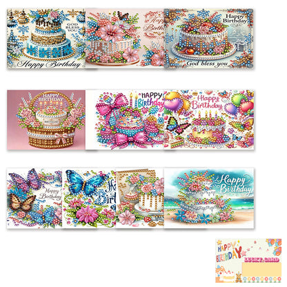 10pcs DIY Diamond Painting Crystal Scratch Card Rhinestone Party Event Gift Card
