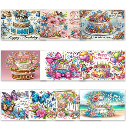 10pcs DIY Diamond Painting Crystal Scratch Card Rhinestone Party Event Gift Card