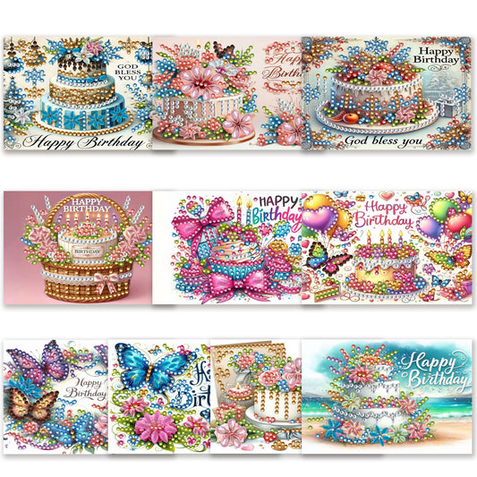 10pcs DIY Diamond Painting Crystal Scratch Card Rhinestone Party Event Gift Card