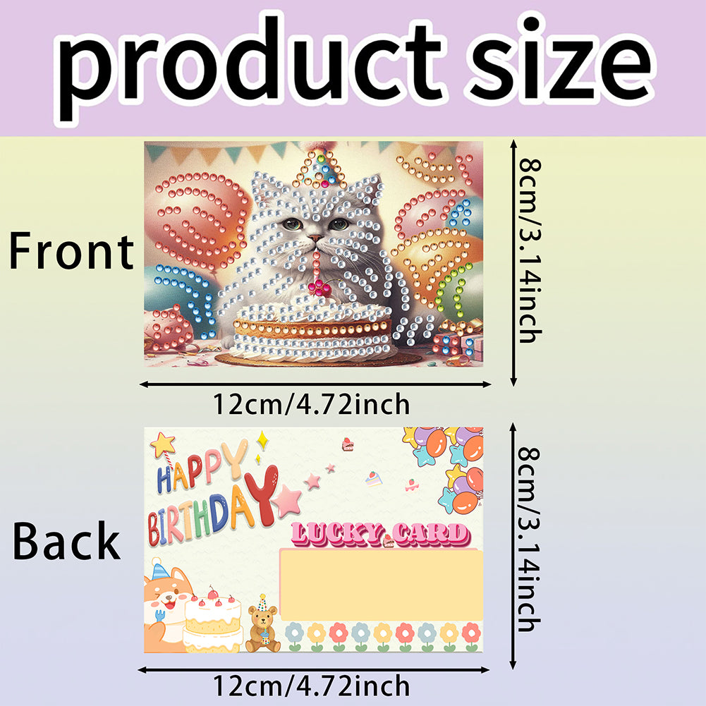10pcs DIY Diamond Painting Crystal Scratch Card Rhinestone Party Event Gift Card