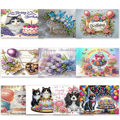 10pcs DIY Diamond Painting Crystal Scratch Card Rhinestone Party Event Gift Card