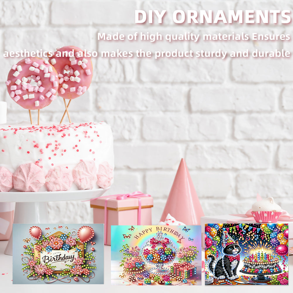 10pcs DIY Diamond Painting Crystal Scratch Card Rhinestone Party Event Gift Card
