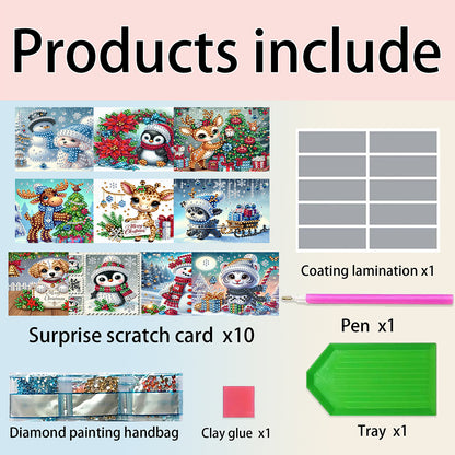 10pcs DIY Diamond Painting Crystal Scratch Card Rhinestone Party Event Gift Card