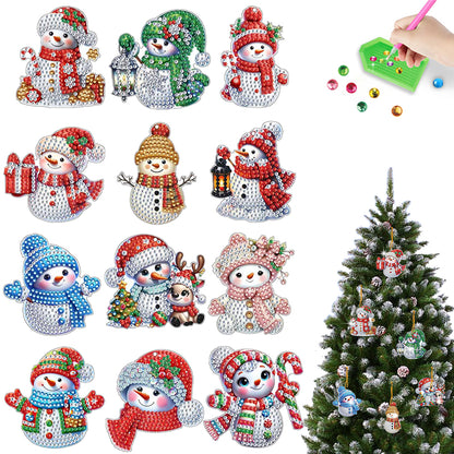 Xmas Theme 2D Flat DIY Diamond Christmas Tree Pendant Wall Door Decoration Craft