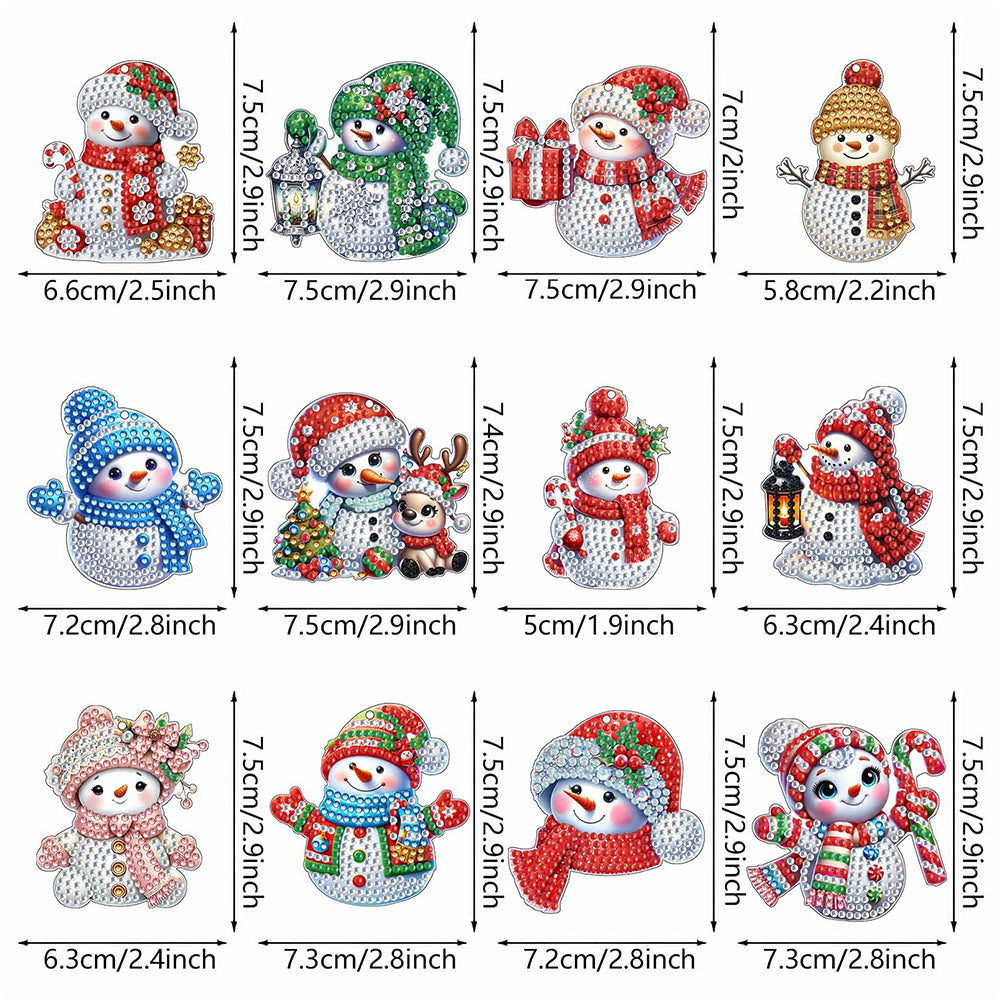 Xmas Theme 2D Flat DIY Diamond Christmas Tree Pendant Wall Door Decoration Craft