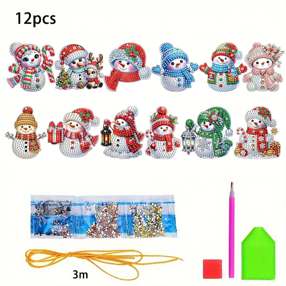 Xmas Theme 2D Flat DIY Diamond Christmas Tree Pendant Wall Door Decoration Craft