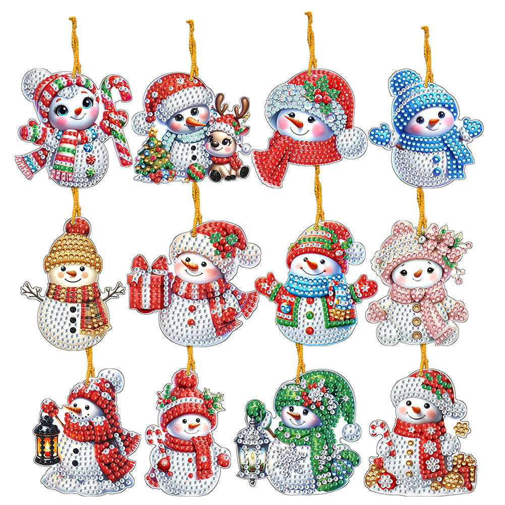 Xmas Theme 2D Flat DIY Diamond Christmas Tree Pendant Wall Door Decoration Craft