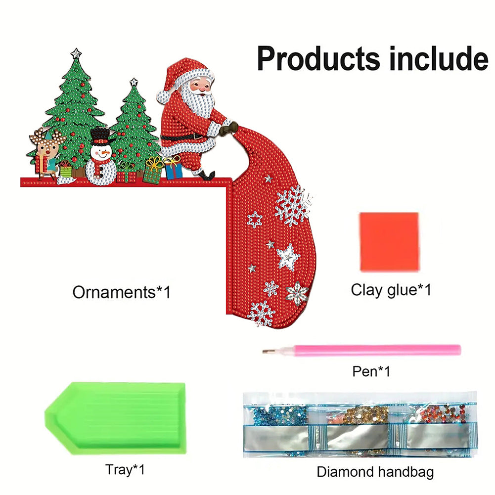 DIY Xmas Diamond Art Door Frame Decoration Door Corner Pendants for Feiend Gifts