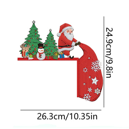 DIY Xmas Diamond Art Door Frame Decoration Door Corner Pendants for Feiend Gifts