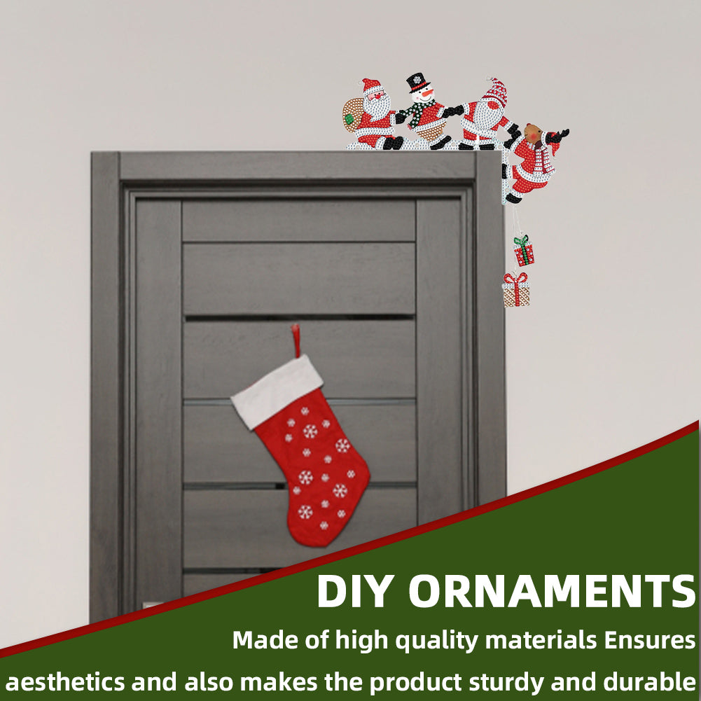 DIY Xmas Diamond Art Door Frame Decoration Door Corner Pendants for Feiend Gifts