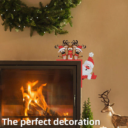 DIY Xmas Diamond Art Door Frame Decoration Door Corner Pendants for Feiend Gifts