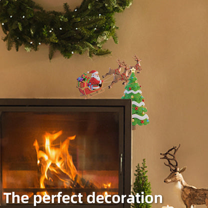 DIY Xmas Diamond Art Door Frame Decoration Door Corner Pendants for Feiend Gifts