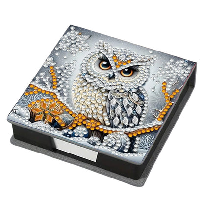 5D DIY Leather Diamond Art Note Box with 160 Sheets Paper for Desktop Decoration