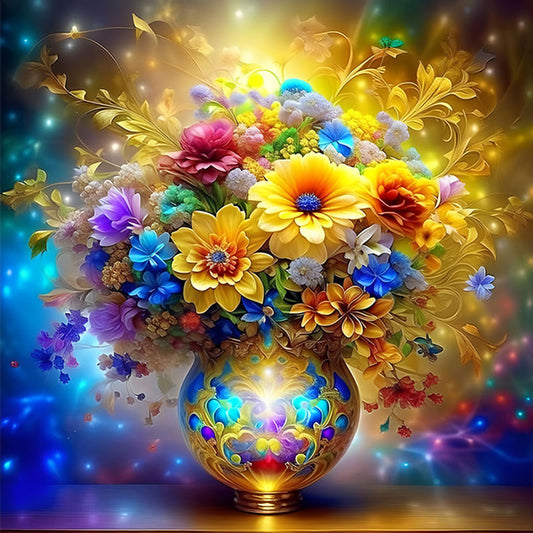 Bouquet Vase - Full Round Drill Diamond Painting 30*30CM