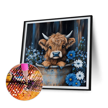 Iron Bucket Yak - Full Round Drill Diamond Painting 30*30CM