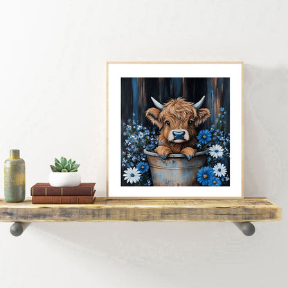Iron Bucket Yak - Full Round Drill Diamond Painting 30*30CM