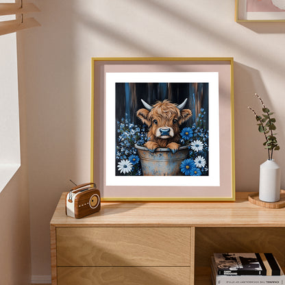 Iron Bucket Yak - Full Round Drill Diamond Painting 30*30CM