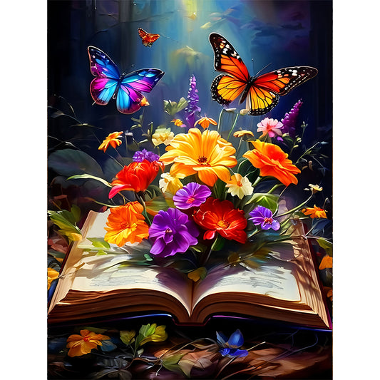 Flower Book - Full Round Drill Diamond Painting 30*40CM