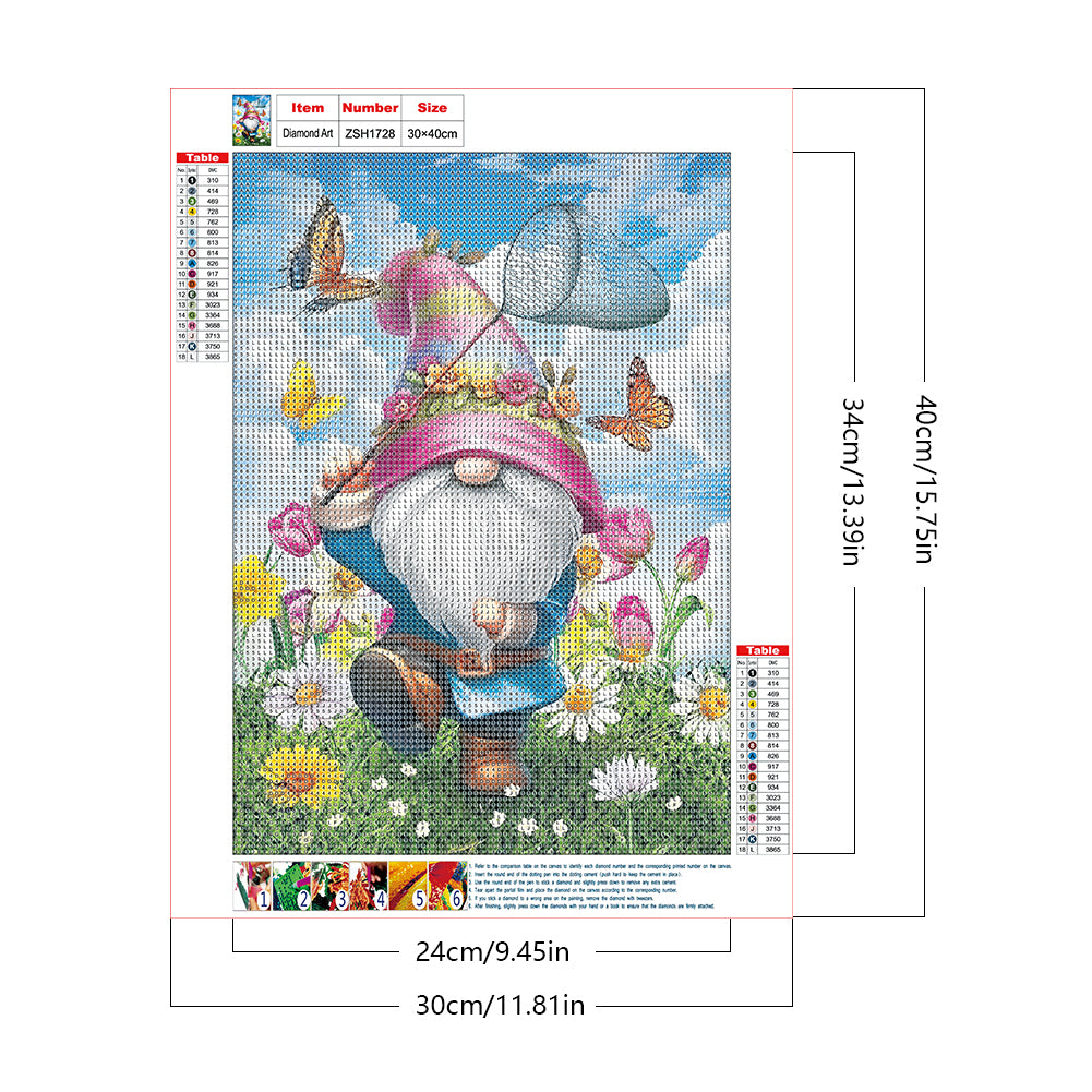 Daisy Gnome - Full Round Drill Diamond Painting 30*40CM