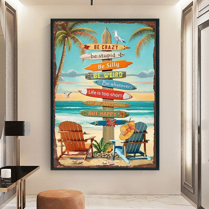 Beach Sign - 11CT Stamped Cross Stitch 40*60CM
