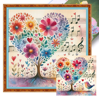 Love Tree - 11CT Stamped Cross Stitch 45*45CM