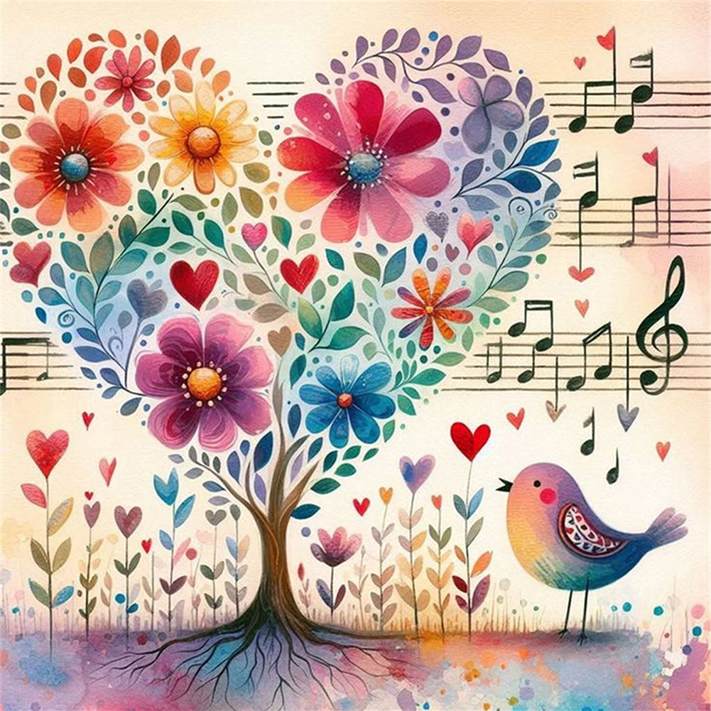 Love Tree - 11CT Stamped Cross Stitch 45*45CM