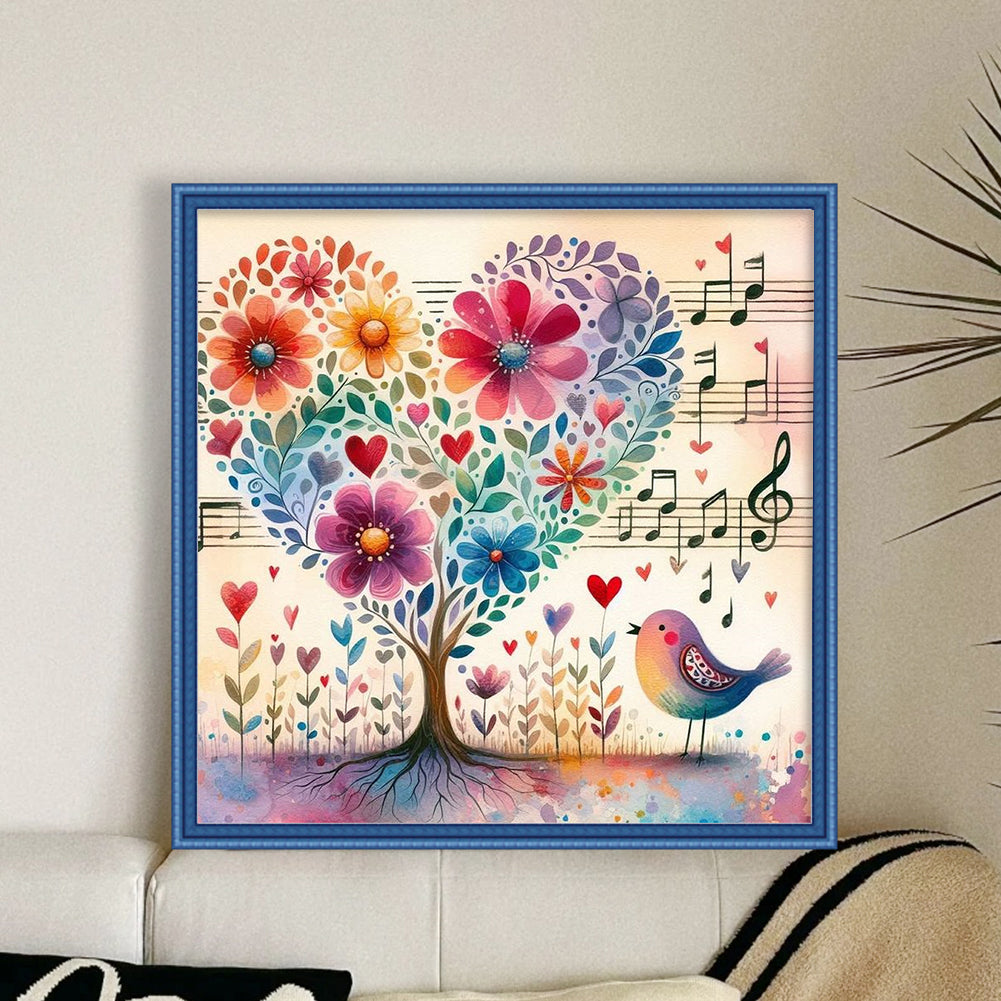 Love Tree - 11CT Stamped Cross Stitch 45*45CM
