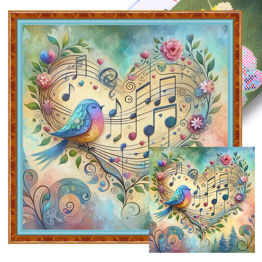 Love Note Bird - 11CT Stamped Cross Stitch 45*45CM