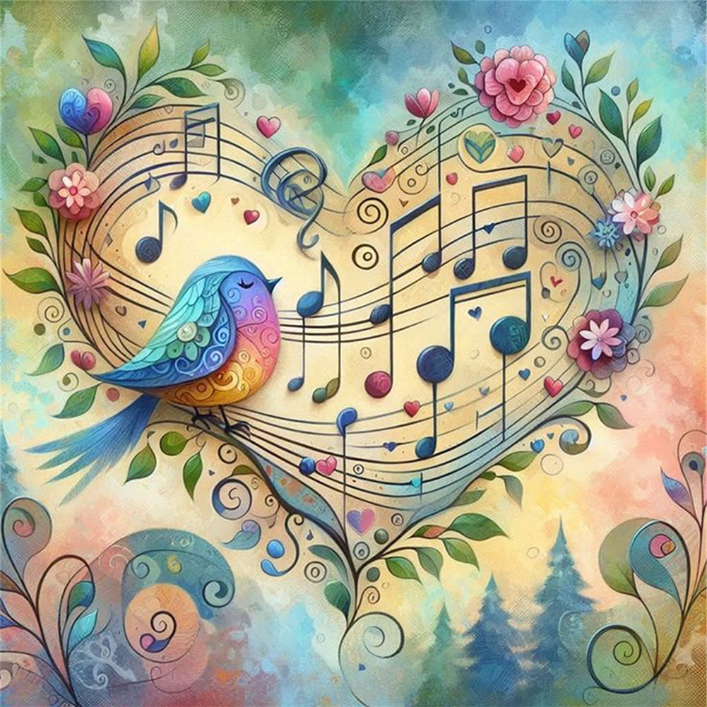 Love Note Bird - 11CT Stamped Cross Stitch 45*45CM