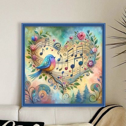 Love Note Bird - 11CT Stamped Cross Stitch 45*45CM