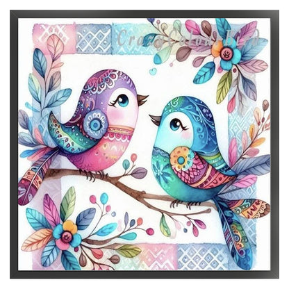 Two Little Birds - 11CT Stamped Cross Stitch 45*45CM