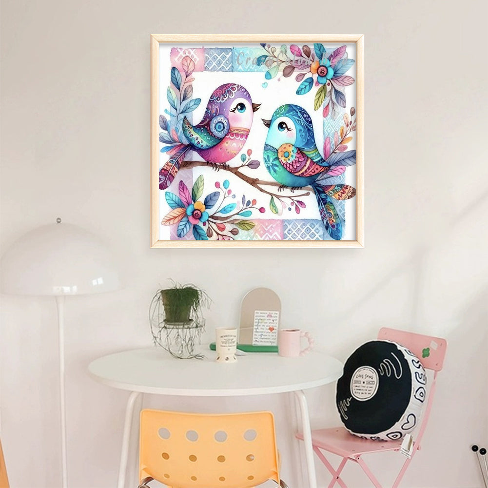 Two Little Birds - 11CT Stamped Cross Stitch 45*45CM