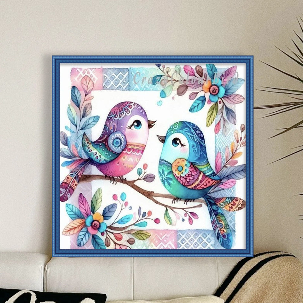 Two Little Birds - 11CT Stamped Cross Stitch 45*45CM