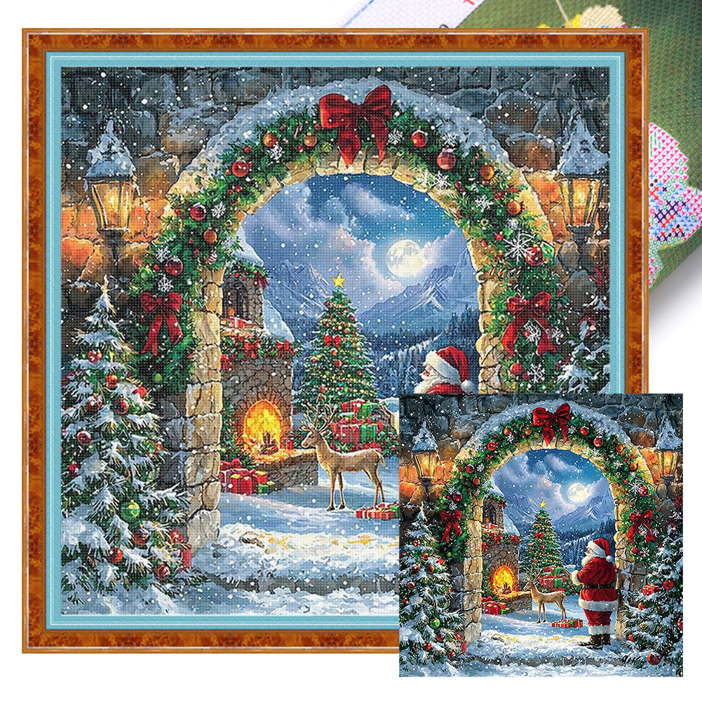 Christmas Eve - 11CT Stamped Cross Stitch 50*50CM