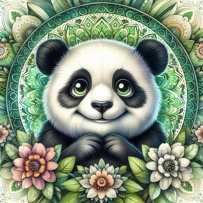 Mandala Panda - Full Round Drill Diamond Painting 30*30CM