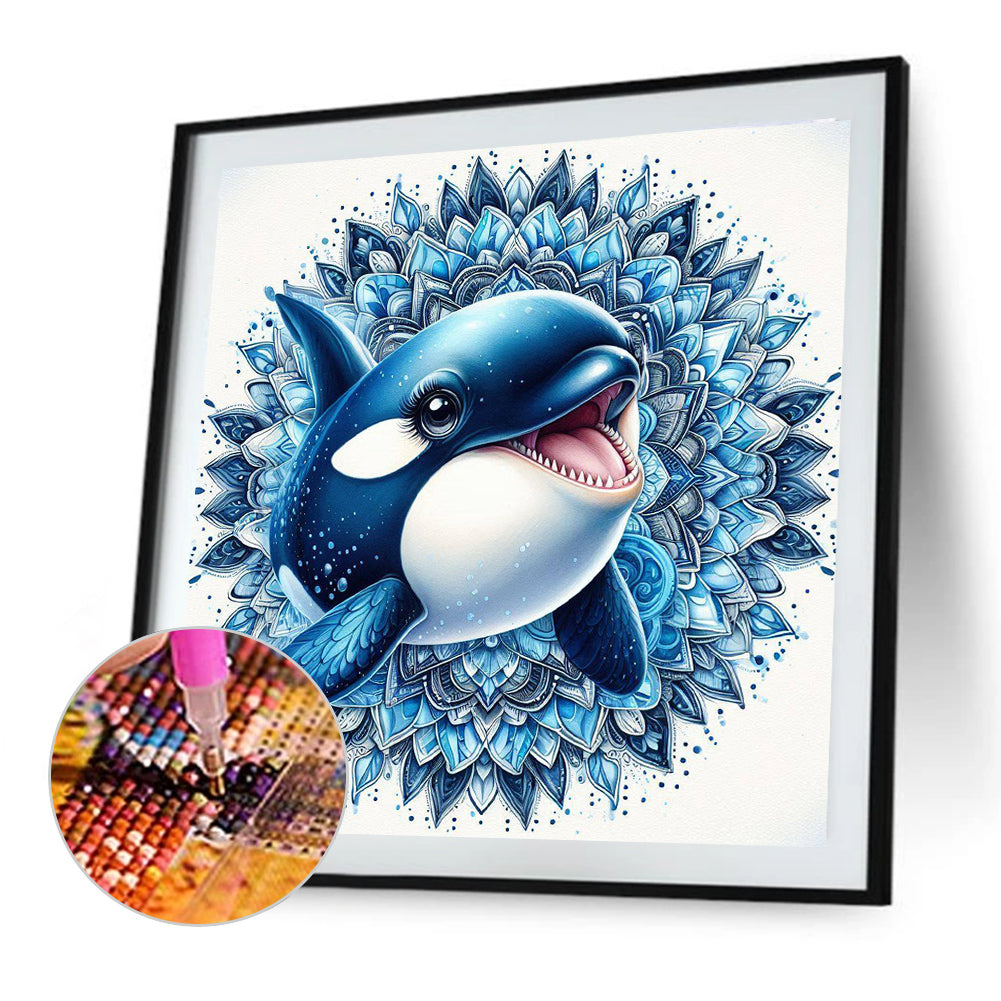 Mandala Shark - Full Round Drill Diamond Painting 30*30CM