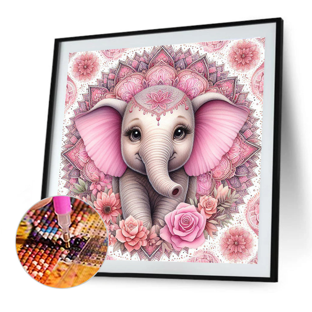 Mandala Elephant - Full Round Drill Diamond Painting 30*30CM