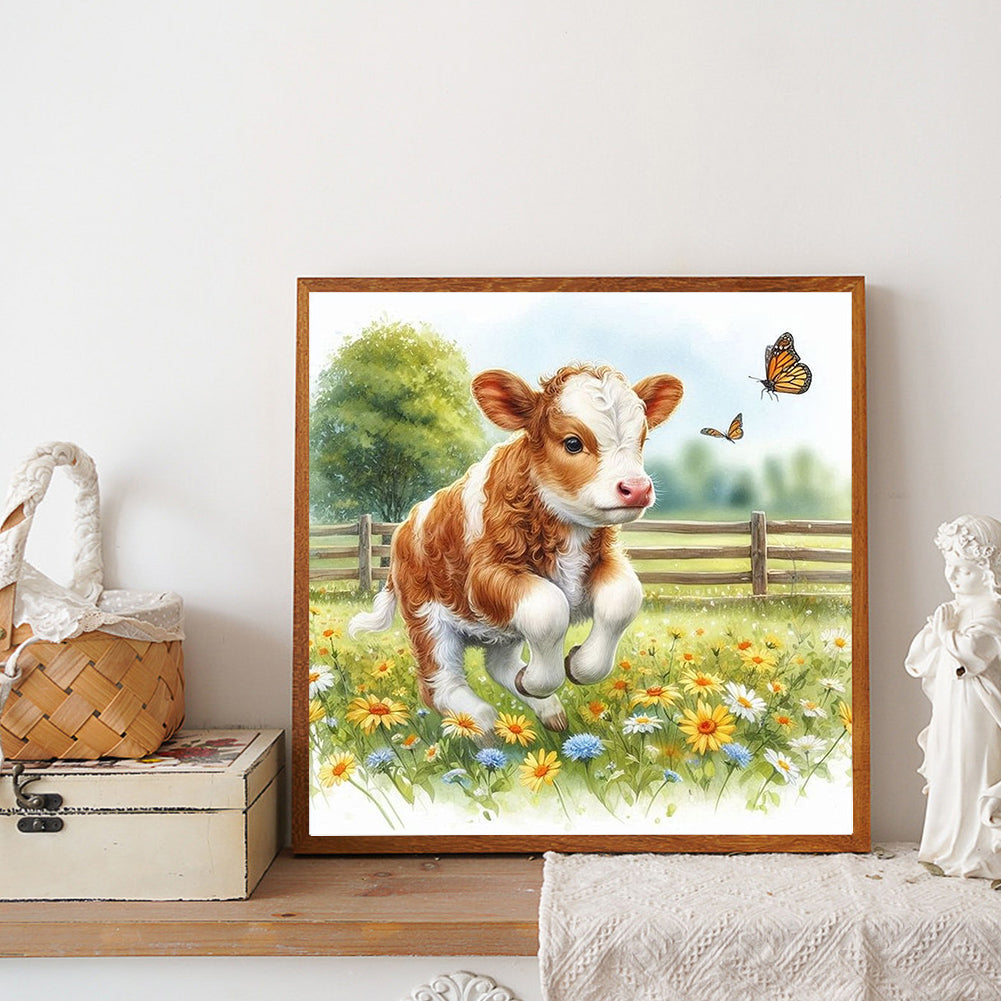 Cow - Full Round Drill Diamond Painting 30*30CM