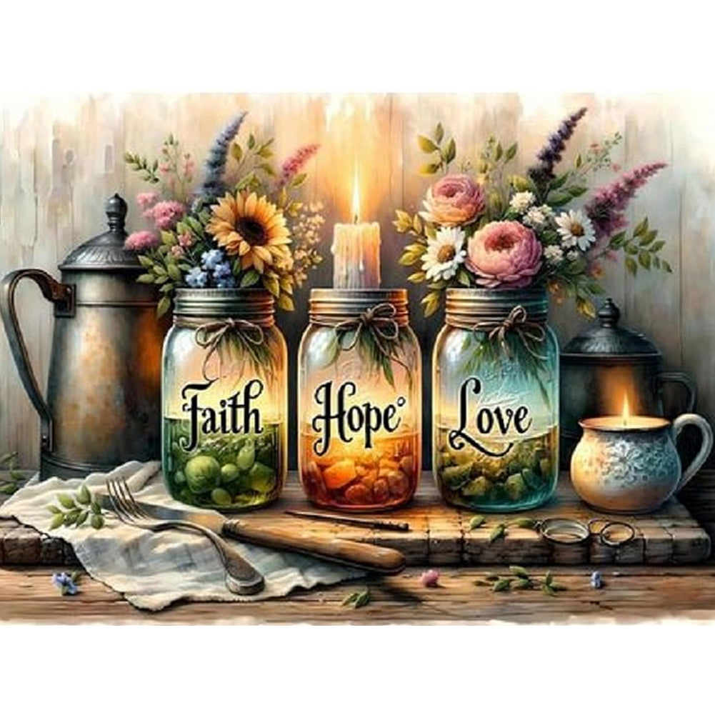 Faith Hope Love - Full Round Drill Diamond Painting 40*30CM