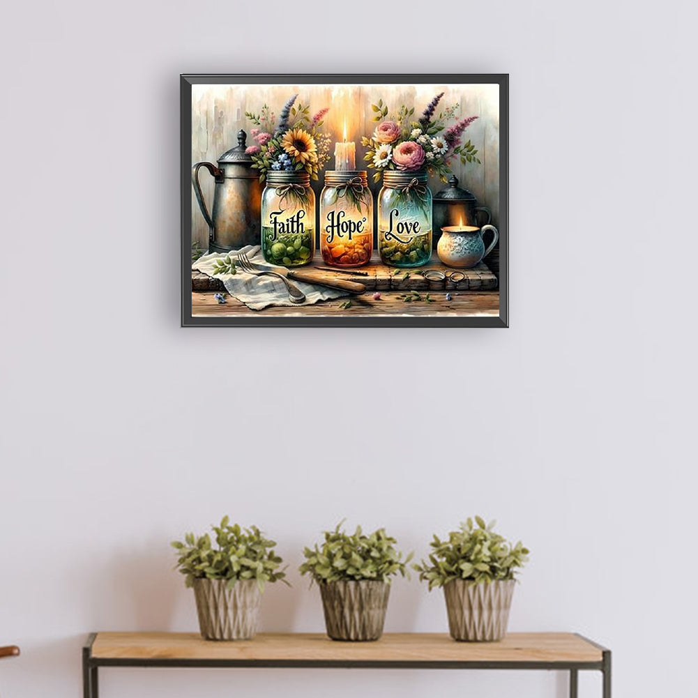 Faith Hope Love - Full Round Drill Diamond Painting 40*30CM