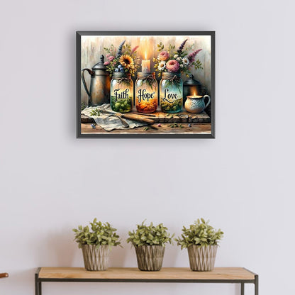 Faith Hope Love - Full Round Drill Diamond Painting 40*30CM