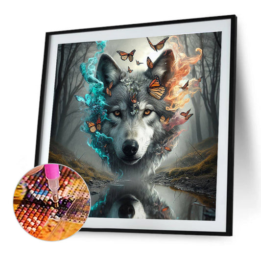 Butterfly Wolf - Full Round Drill Diamond Painting 30*30CM