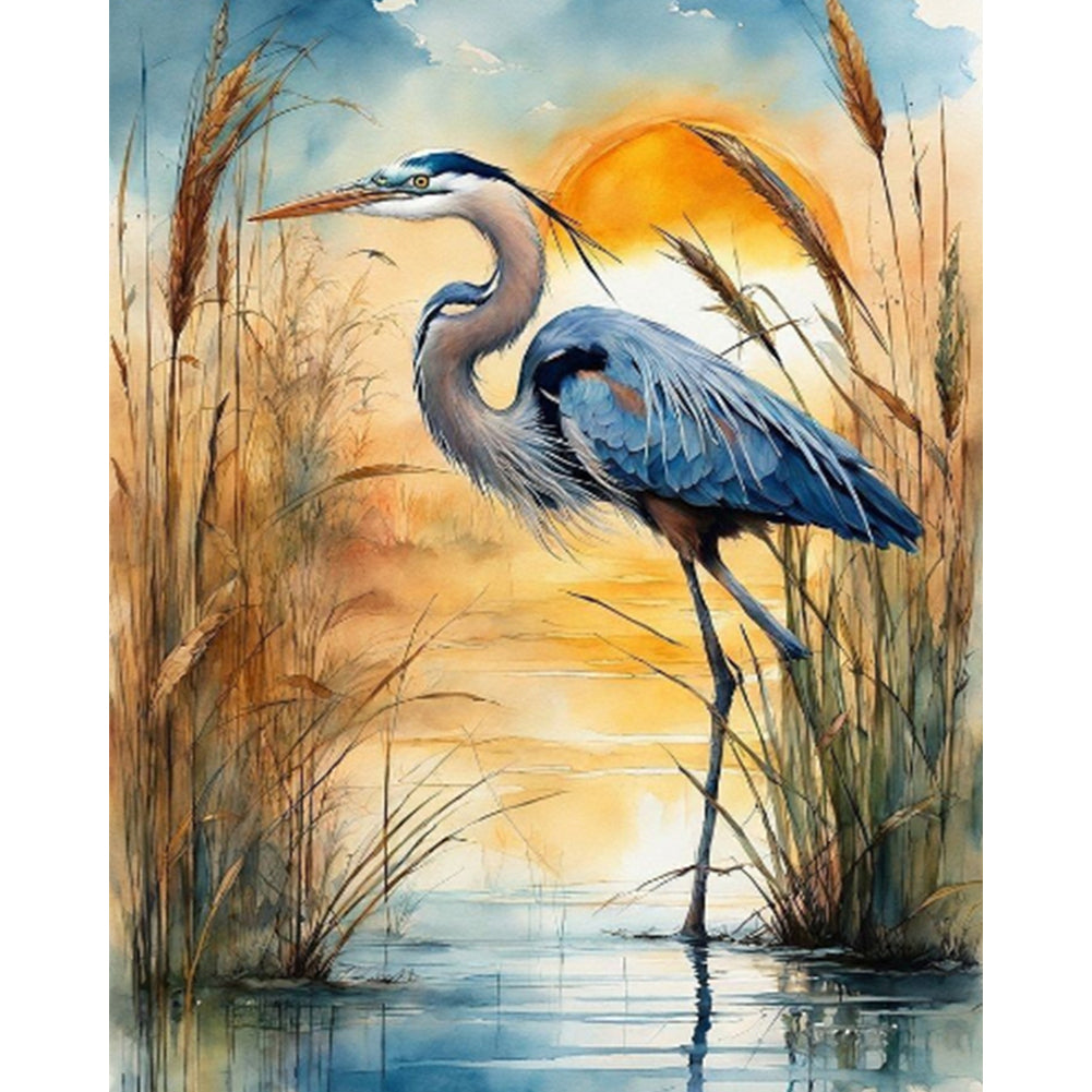 Red-Crowned Crane - Full Round Drill Diamond Painting 40*50CM