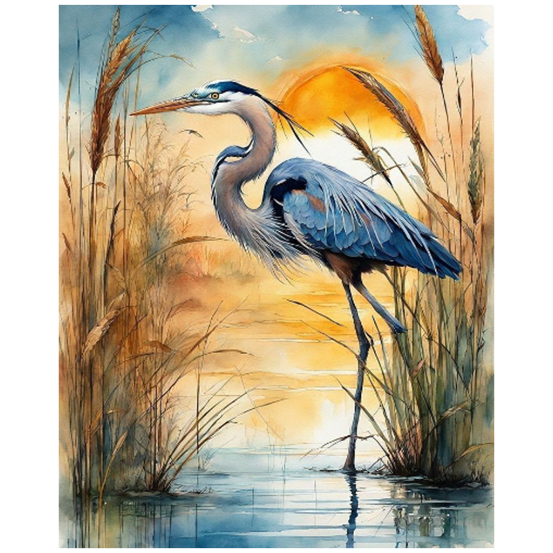 Red-Crowned Crane - Full Round Drill Diamond Painting 40*50CM