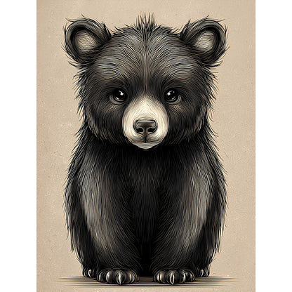Black Bear - Full Round Drill Diamond Painting 30*40CM