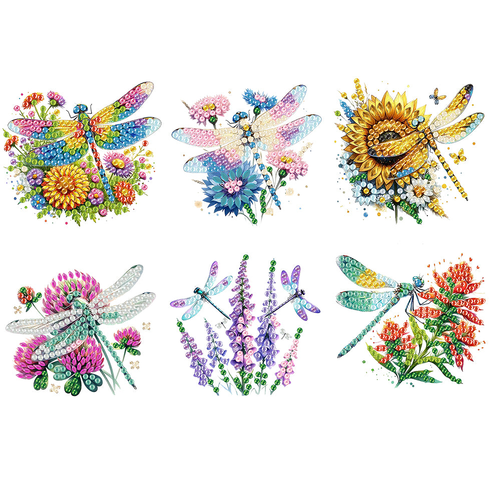 6PCS 2D Flat DIY Diamond Art Refrigerator Magnet Sticker for Home Kitchen Decor