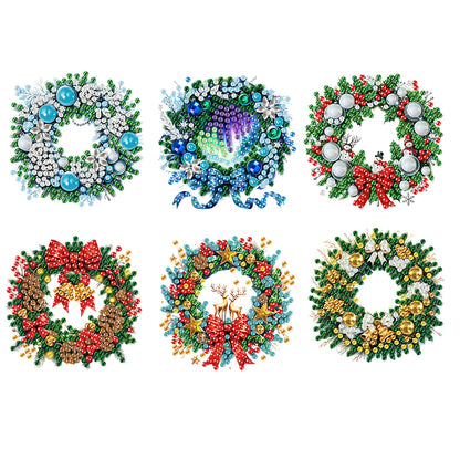 6PCS 2D Flat DIY Diamond Art Refrigerator Magnet Sticker for Home Kitchen Decor