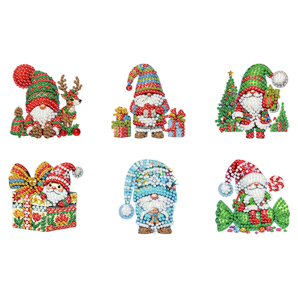 6PCS 2D Flat DIY Diamond Art Refrigerator Magnet Sticker for Home Kitchen Decor