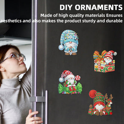 6PCS 2D Flat DIY Diamond Art Refrigerator Magnet Sticker for Home Kitchen Decor