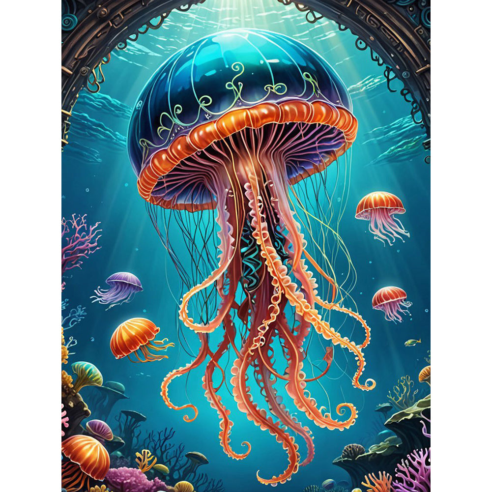 Jellyfish - Full Round Drill Diamond Painting 30*40CM